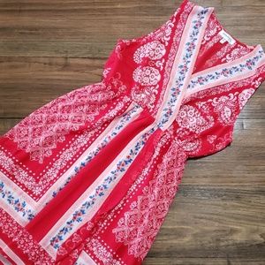 NwoT red and white floral pattern dress size L